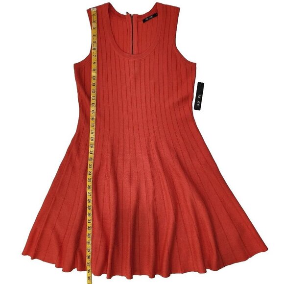 Nic+Zoe NWT Twirl Dress L Hot Coral Fit & Flare Sleeveless Stretch Knit Colorful - Picture 8 of 9